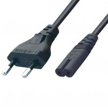 N 1/VDE - Home N 1/VDE hálózati csatlakozókábel, 1,5 m, H03VVH2-F 2x0,75 mm2, max.500 W, fekete