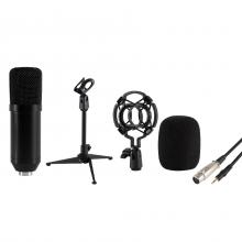 M 12 - SAL M 12 stúdiómikrofon-szett, stabil asztali állvány, rezgéscsillapított, kondenzátormikrofon, kardioid iránykarakterisztika, XLR