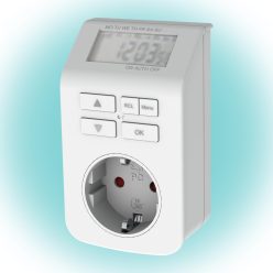 0743H GAO 0743H digitális beltéri időzítő óra, 3680 W, 98 ki- és bekapcsolás / hét, véletlenszerű k