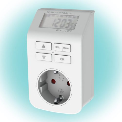 0743H GAO 0743H digitális beltéri időzítő óra, 3680 W, 98 ki- és bekapcsolás / hét, véletlenszerű k