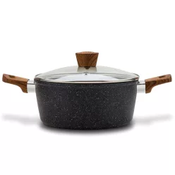 10-144-120 Nava 10-144-120 Nature tapadásmentes lábas, kőbevonattal, hőálló fogantyú, üvegfedő, 20 