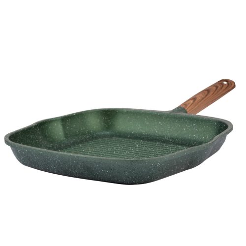 10-255-020 Nava 10-255-020  Ωmega tapadásmentes öntött alumínium grillserpenyő, kőbevonattal, 28 cm