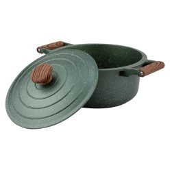 10-255-031 Nava 10-255-031 Ωmega tapadásmentes öntött alumínium lábas fedővel, kőbevonattal, 24 cm