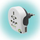 Q2 Power 1.100190 utazóadapter, World to Italy USB, indulási ország: AUS/CHINA, IT, UK, CH, BRAZIL, USA, EURO, célország: IT, USB port