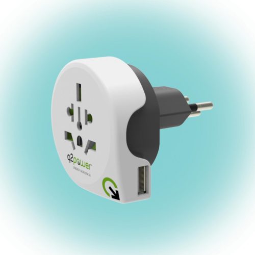 Q2 Power 1.100210 utazóadapter, World to Switzerland USB, indulási ország: AUS/CHINA, IT, UK, CH, BRAZIL, USA, EURO, célország: CH, USB port
