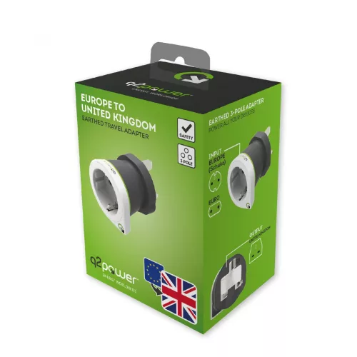 Q2Power Utazóadapter Europe to UK""