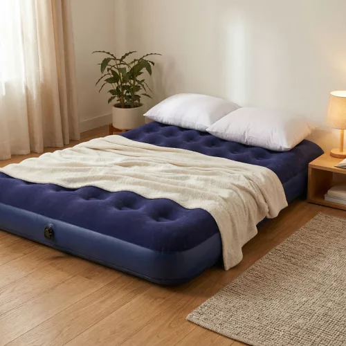 Avenli 26-601200 felfújható ágy, 203 x 152 x 22 cm, plüs bevonatú fekvőfelület, max. 200 kg-ig, biztonsági szelep, kül- és beltéri kivitel