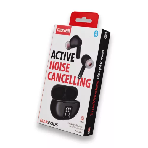 348596 Maxell 348596 MAXPODS vezeték nélküli fülhallgató, aktív zajszűrés, TWS, Bluetooth, ENC, mik