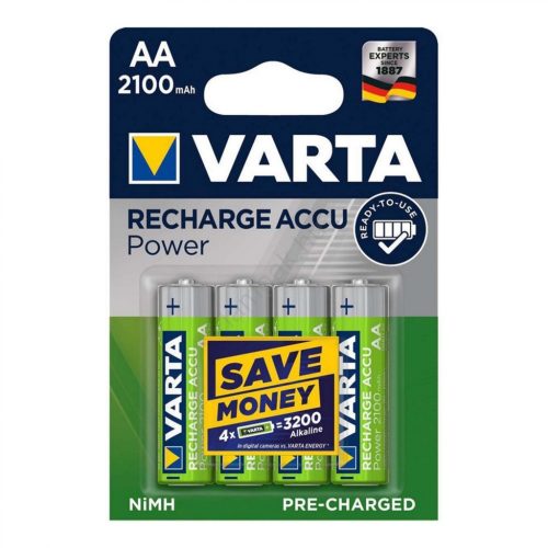 56706 VARTA 56706 akkumulátor AA, NiMH akkumulátor, ceruza, 2100 mAh kapacitás, RTU - feltöltött és