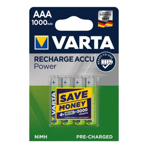5703 VARTA 5703 akkumulátor AAA, NiMH akkumulátor, mini ceruza, 1000 mAh kapacitás, RTU - feltöltöt