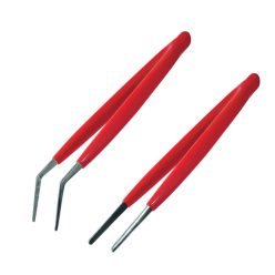 908-T301 Pro'skit 908-T301 műszerészcsipesz-pár, 150 mm, egyenes és 45'-ban hajlított, szigetelt be