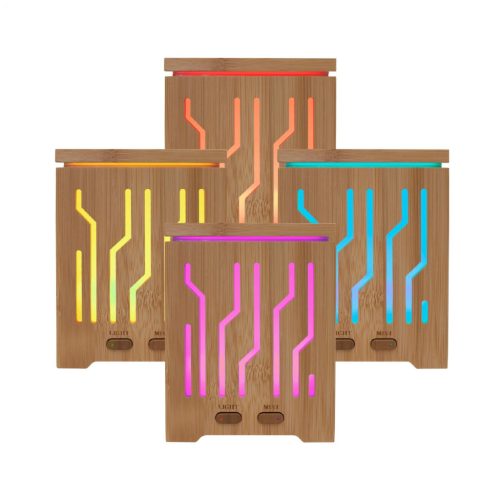 AD_200 Home AD 200 aromadiffúzor, ultrahangos hidegpárásító, bambusz alapzat és fedél, 200 ml kapac