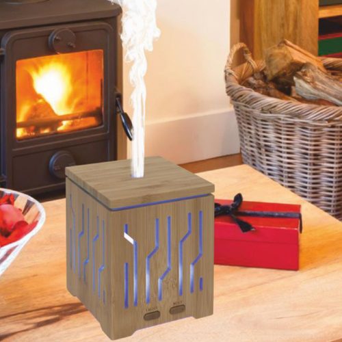 AD_200 Home AD 200 aromadiffúzor, ultrahangos hidegpárásító, bambusz alapzat és fedél, 200 ml kapac