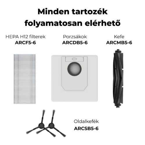 ARC0005S AENO ARC0005S RC5S robotporszívó, 4000 Pa szívóteljesítmény, 2 in 1 portartály, 20 érzékel