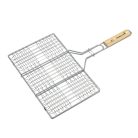 BC-ACC-7104 Barbecook BC-ACC-7104 hamburgersütő grillrács, krómozott, fa nyél, 100% FSC, 6db-os