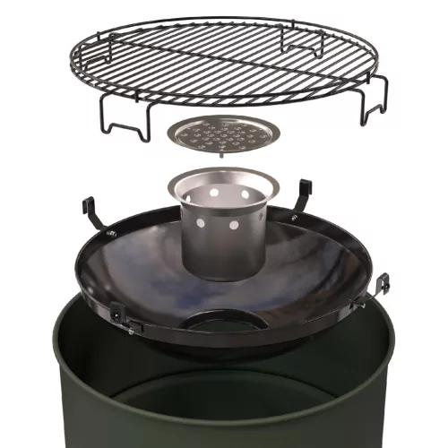 BC-CHA-1022 Barbecook BC-CHA-1022 Edson faszenes grillhordó, zöld, 47,5cm átmérő