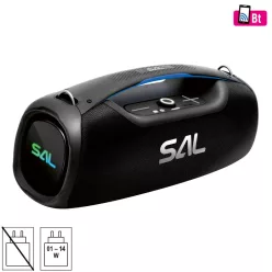 BT9000 SAL BT9000 hordozható boombox, vezeték nélküli hangszóró, 100 W, IPX5, BT TWS, AUX, USB/micr