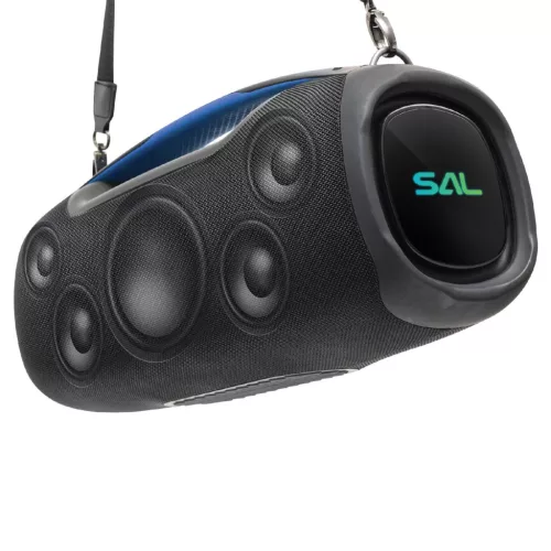 BT9000 SAL BT9000 hordozható boombox, vezeték nélküli hangszóró, 100 W, IPX5, BT TWS, AUX, USB/micr