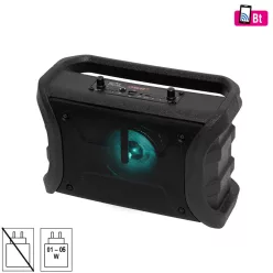 BTWORKY SAL BTWORKY munka és szabadidő hangszóró, 8 W, FM rádió, BT TWS, USB/microSD, AUX, RGB LED,