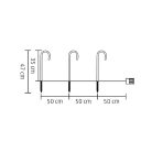 HOME CDY3LED világító cukorbot szett, kül- és beltéri kivitel, 3 db cukorbot vezetékkel összekötve, cukorbotonként 5 db melegfehér LED