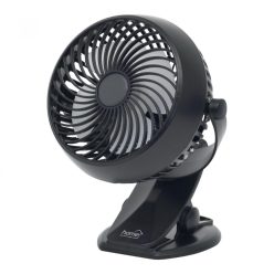   HOME CLF 10/BK csíptetős, akkumulátoros ventilátor, 3 fokozat, 10 cm-es lapátátmérő, állítható fejrész, 1800 mAh Li-ion akkumulátor, fekete