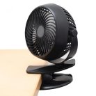 HOME CLF 10/BK csíptetős, akkumulátoros ventilátor, 3 fokozat, 10 cm-es lapátátmérő, állítható fejrész, 1800 mAh Li-ion akkumulátor, fekete