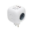 CUBE1 Home CUBE1 kocka elosztó USB töltővel, 3 aljzat gyermekvédelemmel, 1db USB C, 2db  USB A, max