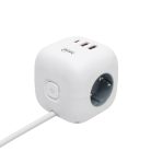 CUBE2 Home CUBE2 kocka elosztó, max. 3680 W, USB töltő, 3 aljzat gyermekvédelemmel, 1,5 m hosszú ve