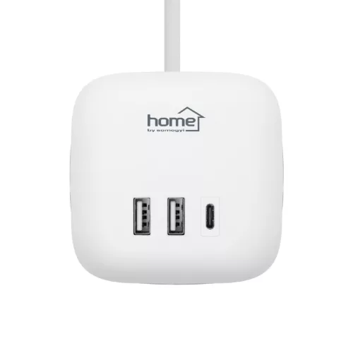 CUBE2 Home CUBE2 kocka elosztó, max. 3680 W, USB töltő, 3 aljzat gyermekvédelemmel, 1,5 m hosszú ve