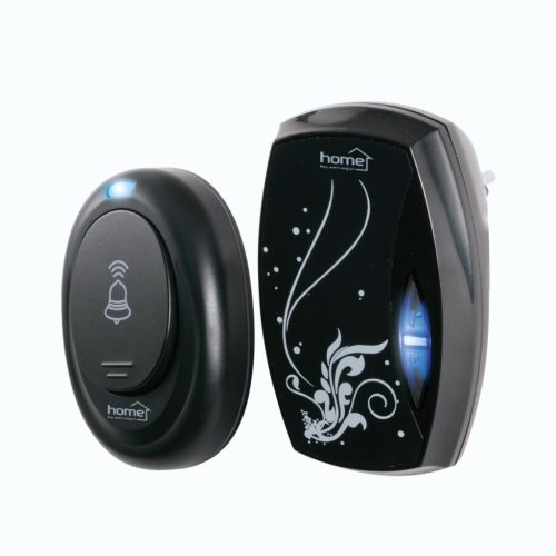 HOME DB112AC vezeték nélküli csengő, 100m hatótáv, 36 dallam, többszólamú hangzás, 4 lépcsős hangerő, kék LED visszajelző, 230V-os tápellátás