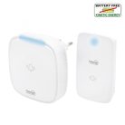 HOME DBK 1500AC vezeték nélküli csengő, elem nélküli, 150m hatótáv, 36 dallam, 4 fokozatú hangerő, fényjelzés, kinetikus nyomógomb, 230V-os tápellátás