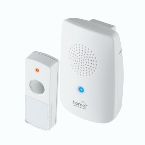 HOME DB 1001DC vezeték nélküli csengő, 100m hatótáv, 8 dallam, kék fényjelzés, 256 digitális kód, elemes kivitel, IP 44 védett nyomógomb