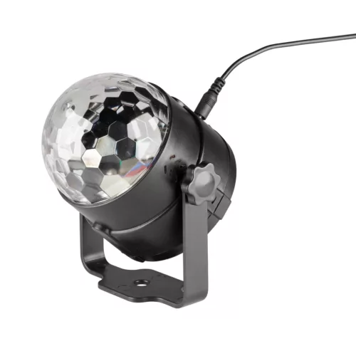 DL80R SAL DL80R projektoros party lámpa, RGB LED, 80 mm átmérő, álló vagy körbe forgó fényeffekt, a