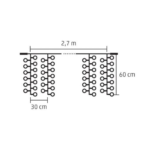 DLFC_600_WH Home DLFC 600/WH LED-es cluster fényfüggöny, 2,7x0,6 m / 600 db hidegfehér LED, állófén