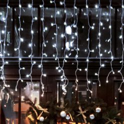 DLFJ_200_WH Home DLFJ 200/WH LED-es fényfüggöny, 5 m / 200 db hidegfehér LED, állófényű, fehér veze