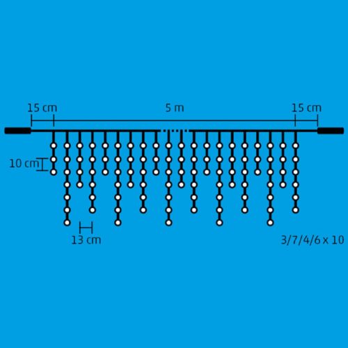 DLFJ_200_WW Home DLFJ 200/WW LED-es fényfüggöny, 5 m / 200 db melegfehér LED, állófényű, fehér veze