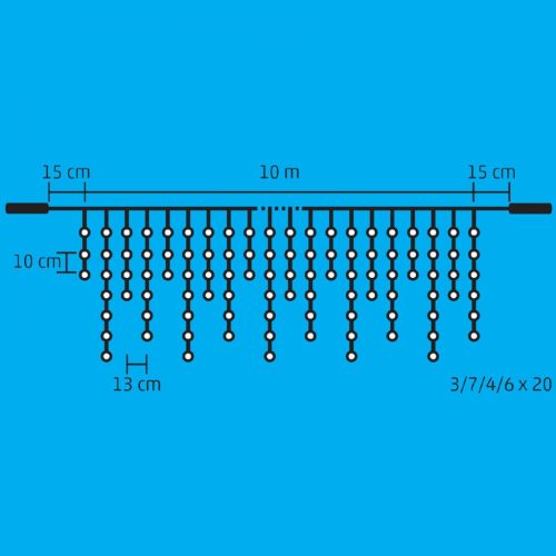 DLFJ_400_WW Home DLFJ 400/WW LED-es fényfüggöny, 10 m / 400 db melegfehér LED, állófényű, fehér vez