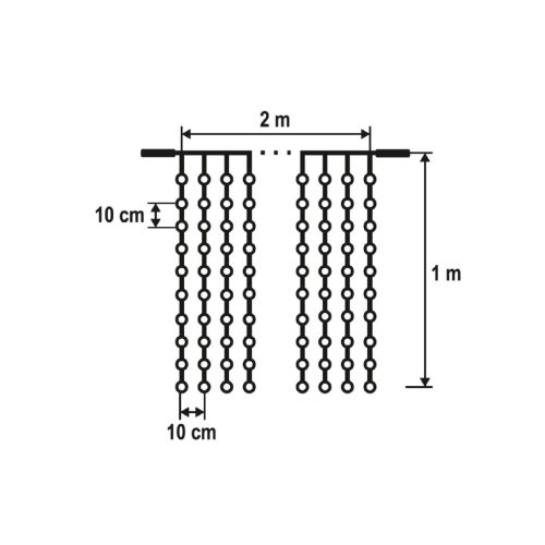 DLF_210_WH Home DLF 210/WH LED-es fényfüggöny, 2x1 m / 210 db hidegfehér LED, állófényű, fehér veze