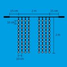 DLF_400_WH Home DLF 400/WH LED-es fényfüggöny, 2x2 m / 400 db hidegfehér LED, állófényű, fehér veze