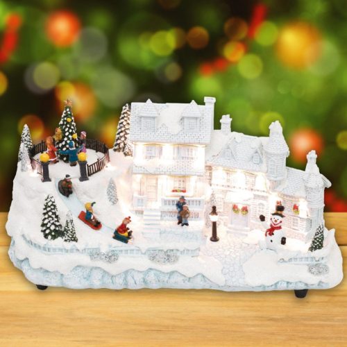 DRM_16 Home DRM 16 dioráma, fehér ház, LED, fenyőfa, beltéri