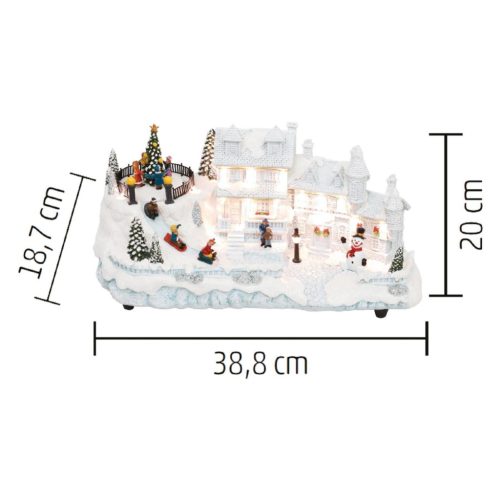 DRM_16 Home DRM 16 dioráma, fehér ház, LED, fenyőfa, beltéri