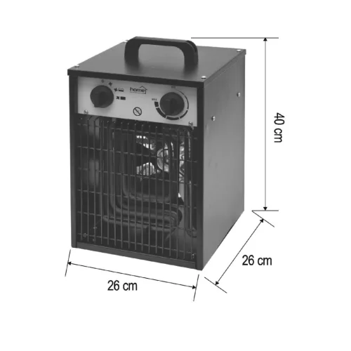 FKI5 HOME FKI5 hordozható ventilátoros fűtőtest, max. 5000 W, 2 fokozat, termosztát, IPX4, dupla fa