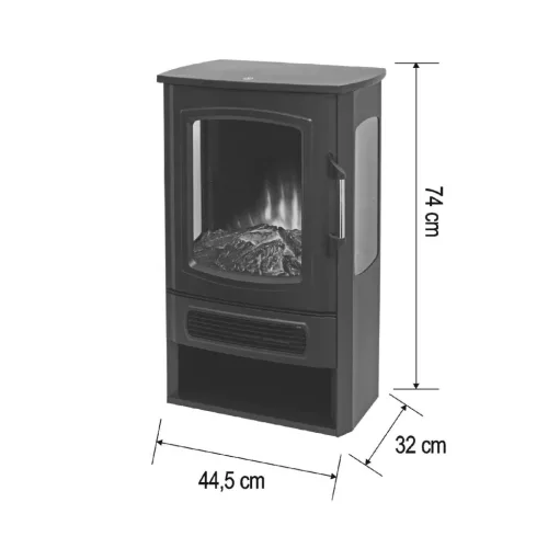 FKK26 HOME FKK26 szabadon álló elektromos látványkandalló, max. 2000 W, 2 fokozat, LED lángeffekt, 