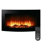 HOME FKK 17 falra szerelhető elektromos látványkandalló, 1000W/2000W, heti program, távirányító, íves, fekete