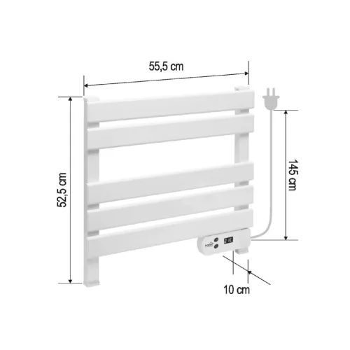 FKTW150W HOME FKTW150W fali elektromos törölközőszárító, 150 W, LED kijelző, IPX4, alumínium, fehér
