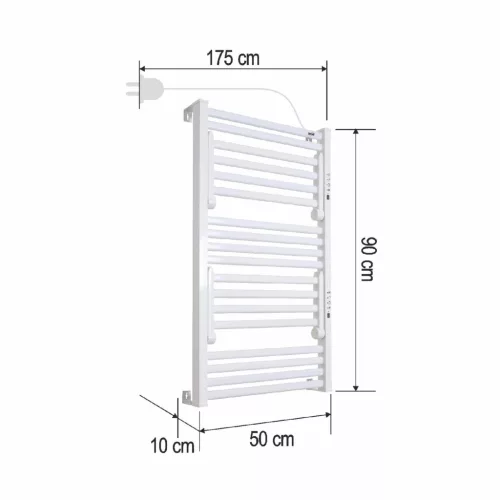 FKTW345W HOME FKTW345W fali elektromos törölközőszárító, 345 W, visszajelző LED, 4 program, IPX1, 2