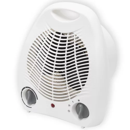HOME FK 1 hordozható elektromos ventilátoros fűtőtest, 1000W/2000W, fehér