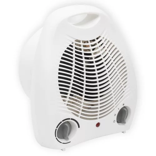 HOME FK 1 hordozható elektromos ventilátoros fűtőtest, 1000W/2000W, fehér
