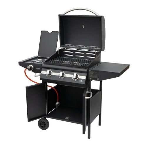 GRG01 Home GRG01 gázgrill, 3 főégővel, 1 oldalégővel, 3,2 kW teljesítmény égőnként, nyomásszabályoz