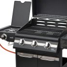 GRG01 Home GRG01 gázgrill, 3 főégővel, 1 oldalégővel, 3,2 kW teljesítmény égőnként, nyomásszabályoz